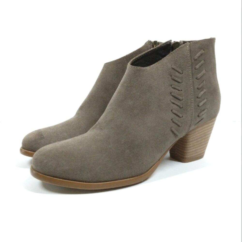 Garnet Hill Amalia Whipstitch Suede Leather Booties size 8.5